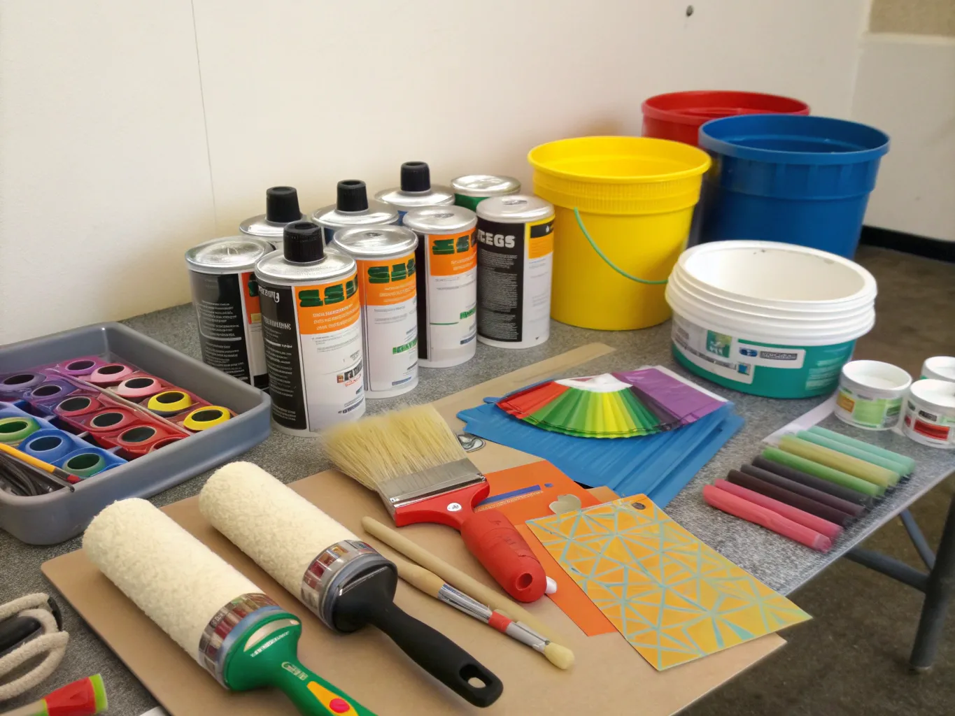 Special art supplies used for mural creation