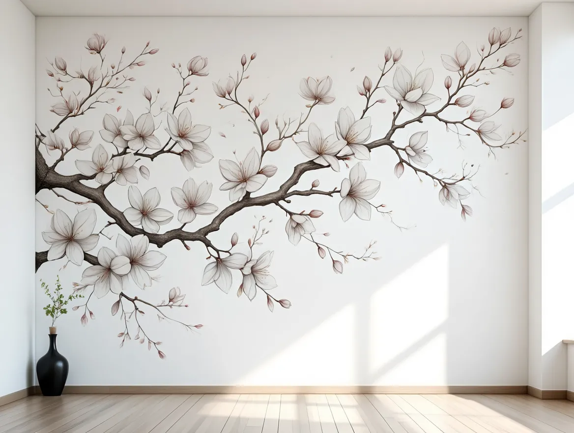 Minimalist Japanese-inspired wall art in modern home